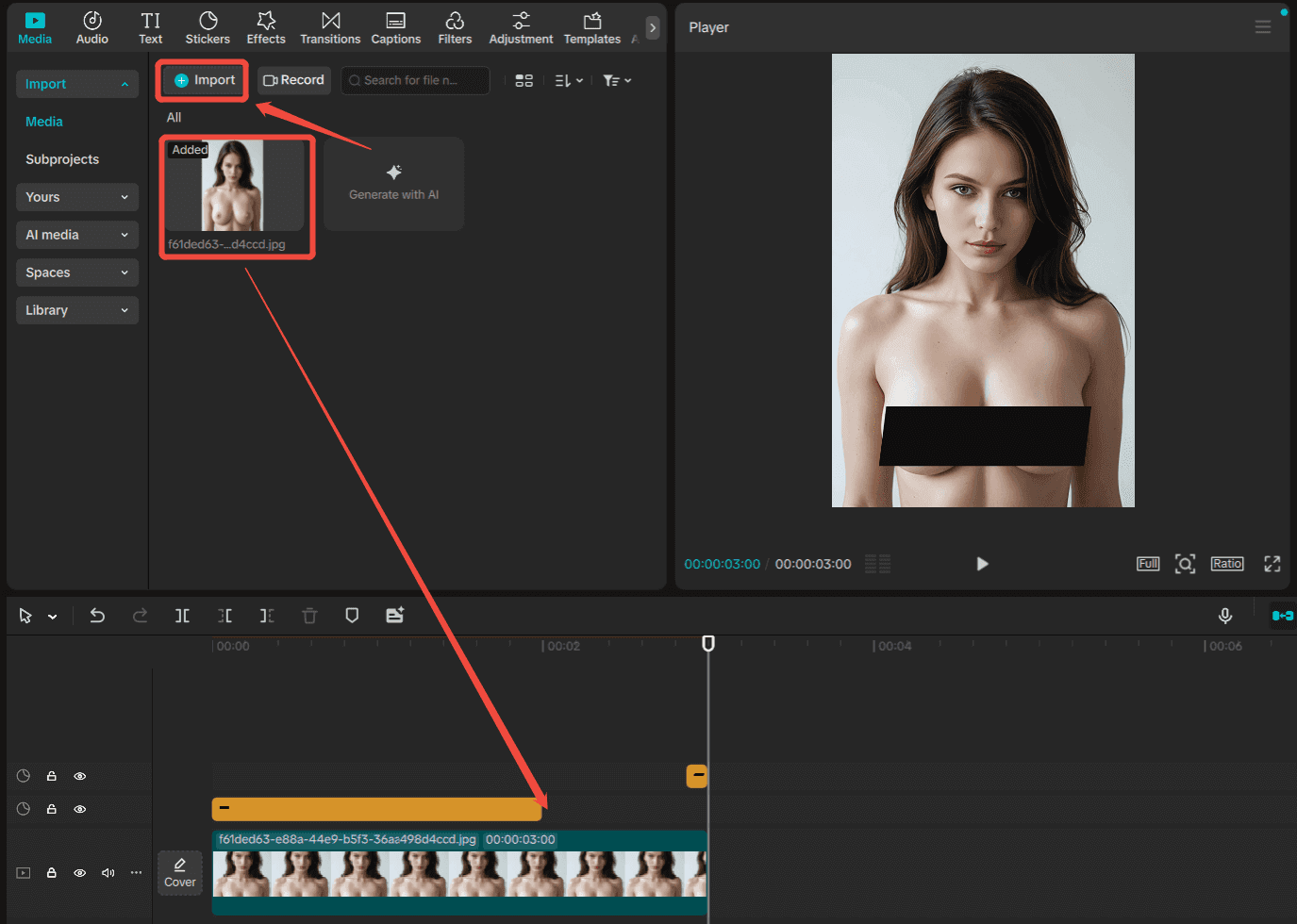 CapCut timeline